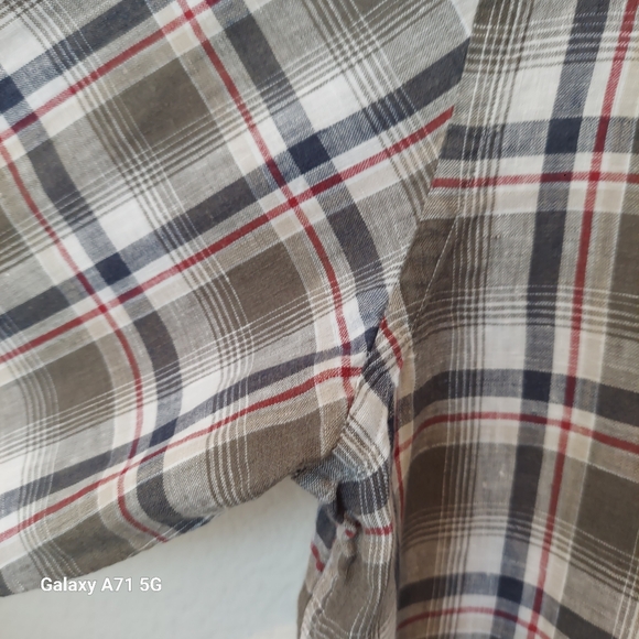 Massimo Dutti 100% Linen Gray Plaid Mens Button Down Shirt Sz M - Picture 8 of 17